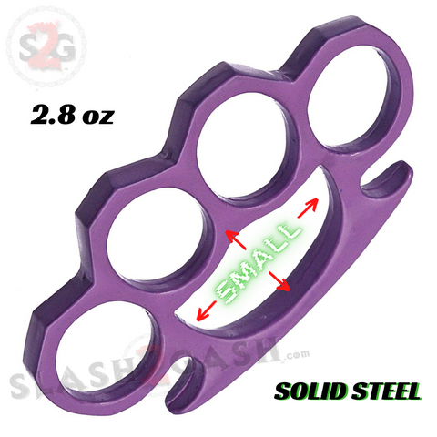 Small Purple Knuckles Crown Knuckle Duster Solid Steel Paper Weight - Girls size ladies women