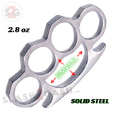 Crown Knuckles Solid Steel Open Paper Weight - Small Silver Knuckles