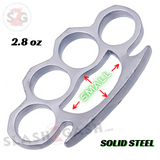 Crown Knuckles Solid Steel Open Paper Weight - Small Silver Knuckles