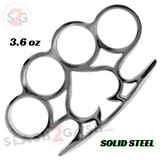 Ace of Spades Brass Knuckle Gambler Duster Poker Belt Buckle - Chrome/Silver