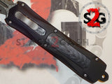 Delta Force Spartan Gladius D/A OTF Automatic Knife Black Tactical S2G - Damascus Spear Serrated