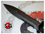 Delta Force Spartan Gladius D/A OTF Automatic Knife Black Tactical S2G - Damascus Spear Serrated