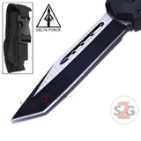 Delta Force Spartan Gladius D/A OTF Automatic Knife Black S2G Tactical - Tanto Warrior Plain