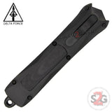 Delta Force Spartan Gladius D/A OTF Automatic Knife Black Tactical S2G - Damascus Spear Plain Edge