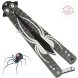 Black Widow Butterfly Knife Spider Webslinger Lightweight Balisong Slash2Gash S2G