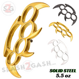 Claw Knuckle Spike Duster Bladed Paperweight Belt Buckle - Black Gold Silver