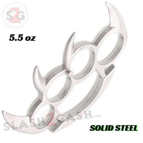 Bladed Paperweight Belt Buckle Spike Duster Claw Knuckle - Silver