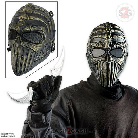 Spine Tingler Tactical Mask Airsoft Wargame Paintball Motorcycle Halloween Full Face Skull