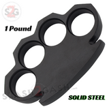 SteamPunk Knuckles Heavy Black Solid Steel Paper Weight - Large Knuckle Duster THICK Metal