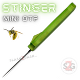 California Legal Mini Out The Front Knife Small Automatic Switchblade Key Chain Knives - Lime Green Stinger