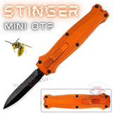 California Legal Mini Out The Front Knife Small Automatic Switchblade Key Chain Knives - Orange Stinger