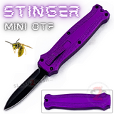 California Legal Mini Out The Front Knife Small Automatic Switchblade Key Chain Knives - Purple Stinger