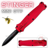 California Legal Mini Out The Front Knife Small Automatic Switchblade Key Chain Knives - Red Stinger