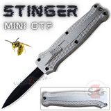 Silver Mini OTF California Legal Knife Small Automatic Switchblade Key Chain Knives - Stinger