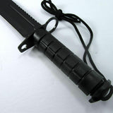 Survivor Hunting Knife Black Tactical Rambo Style w/ Survival Kit