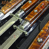 Automatic Switchblade Knives Raindrop Real Damascus Exotic Snakewood Teardrop Swing Guard Italian Style 9 Inch Italy Swinguard Stiletto Knife