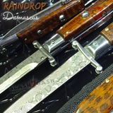 Automatic Switchblade Knives Raindrop Real Damascus Exotic Snakewood Teardrop Swing Guard Italian Style 9 Inch Italy Swinguard Stiletto Knife
