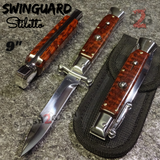 Automatic Switchblade Knives Exotic Snakewood Swing Guard Italian Style 9 Inch Italy Swinguard Stiletto Knife
