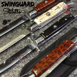 Automatic Switchblade Knives Stag Antler Horn Snakewood Swing Guard Italian Style 9 Inch Italy Swinguard Stiletto Knife