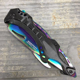 Rainbow Spring Assisted Tactical Knife w/ Bottle Opener + Screwdriver