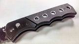 Black Tactical Grip Automatic Knife Serrated w/ Saftey Lock