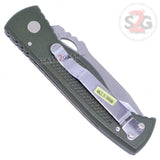 Tanto Warrior OD Green Automatic Knife Premium Switchblade - TAIWAN Satin Finish Serrated