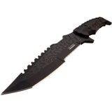Tanto Fixed Blade Knife Black Tactical Fighter w/Sheath - 8Cr13