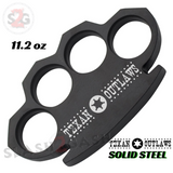 Texan Outlaws Knuckles Black Solid Steel Paper Weight - Knuckle Duster Heavy Metal Steampunk