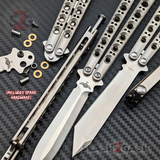 The ONE Titanium Butterfly Knife with BUSHINGS Channel Balisong - 40 42 43 46 47 clone with Spare Hardware