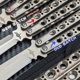 The ONE Titanium Butterfly Knife with BUSHINGS 440C Channel Balisong - 40 42 43 46 47 clone with Spring Latch