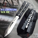 The ONE ALIEN Balisong INKED Butterfly Knife - Black Hardware Sharp w/ Bushings Live Blade Knives