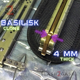 Titanium Balisong The ONE Butterfly knife w/ Bushings - (clone) Lizard Gold Mirror Blade Thick