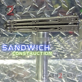 Titanium Balisong The ONE Butterfly knife w/ Bushings - (clone) Lizard Silver/Gray Mirror Blade Sandwich Construction