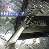Keen Blades The ONE Butterfly Knife Small Channel Balisong w/ Clip - Tanto 31 (clone) Stainless Steel SS