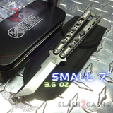 The ONE Butterfly Knife Small 7" Channel Balisong w/ Clip - Tanto 31 (clone) Stainless Steel SS Keen Blades
