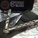 The ONE Butterfly Knife Small 7" Channel Balisong w/ Clip - Tanto 31 (clone) Stainless Steel SS Keen Blades