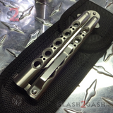The ONE Butterfly Knife Small 7" Channel Balisong w/ Clip - Tanto 31 (clone) Stainless Steel SS Keen Blades