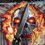 TheONE Butterfly Knife 440C Channel Balisong w/ BUSHINGS - Black 42 Blue Holes and Spring Latch