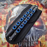 TheONE Butterfly Knife 440C Channel Balisong - Tanto Blue Holes