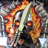 TheONE Butterfly Knife with BUSHINGS 440C Channel Balisong - Satin 42 Plain with Spring Latch