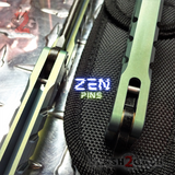 The ONE CHAB Balisong Zen Pins Titanium Channel D2 w/ Bushings Green Butterfly Knife Stonewashed S2G slash2gash