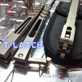 The ONE CHAB Balisong Clone Titanium Channel D2 w/ Bushings Butterfly Knife T-latch Gray Stonewashed S2G slash2gash