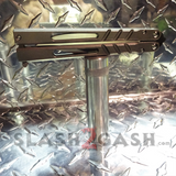 The ONE CHAB Balisong Clone Titanium Channel D2 w/ Bushings Butterfly Knife Gray Stonewashed S2G slash2gash
