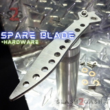 The ONE Balisong Spare Blade Trainer + Hardware EX-10 (clone) Butterfly Knife w/ Bushings 440C