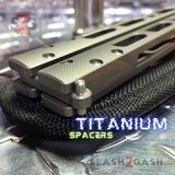 The ONE TITANIUM Balisong EX-10 (clone) Butterfly Knife w/ Bushings 440C TI Spacers - Gray/Silver