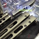 The ONE TITANIUM Balisong EX-10 (clone) Butterfly Knife w/ Bushings 440C T6 T8 Hardware - Gray/Silver