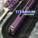 The ONE TITANIUM Balisong EX-10 (clone) Butterfly Knife w/ Bushings 440C Spacers - Purple
