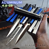 FALCON Balisong The ONE Butterfly Knife Best Flipping Black Blue Silver - Sharp Trainer Practice
