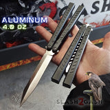 The ONE Channel Balisong FALCON Butterfly Knife w/ Zen Pins - ORIGINAL design Black Sharp