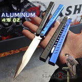 The ONE Channel Balisong FALCON Butterfly Knife w/ Zen Pins - ORIGINAL design Black Blue Sharp